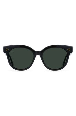 RAEN Nikol Polarized Round Sunglasses in Recycled Black/Green Polar