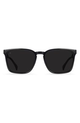 RAEN Pierce Polarized Square Sunglasses in Recycled Black/Dark Smoke
