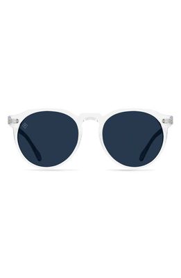 RAEN Remmy 52mm Polarized Round Sunglasses in Crystal Clear/Pol Blue Smoke