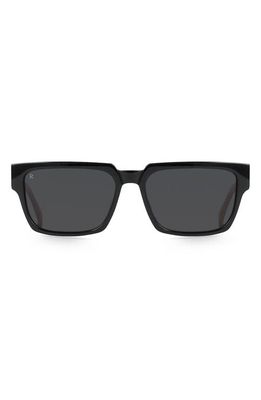 RAEN Rhames 56mm Round Sunglasses in Crystal Black/Smoke
