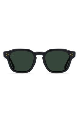 RAEN Rune Polarized Square Sunglasses in Recycled Black/Green Polar