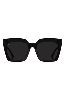 RAEN Vine Polarized Square Sunglasses in Recycled Black/Smoke Polar