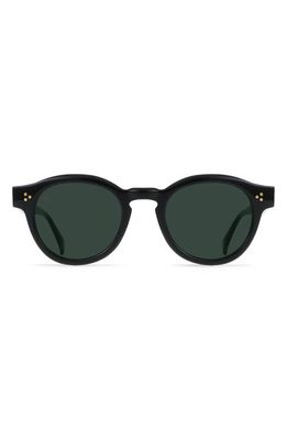 RAEN Zelti 49mm Polarized Small Round Sunglasses in Recycled Black/Green Polar
