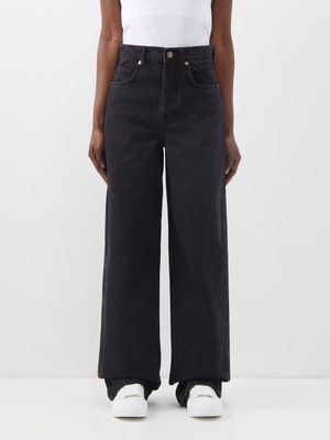 Raey - 90s Organic-cotton High-waisted Wide-leg Jeans - Womens - Black