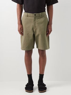 Raey - Baggy Organic-cotton Twill Army Shorts - Mens - Khaki