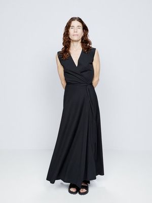 Raey - Cotton Jersey Wrap Dress - Womens - Black