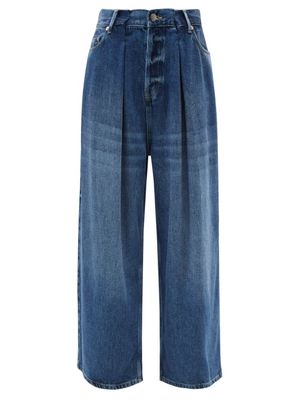 Raey - Extra Fold Lyocell Wide-leg Jeans - Womens - Dark Blue