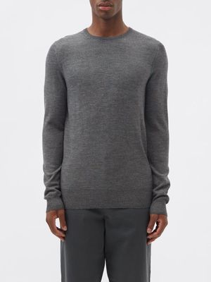 Raey - Fitted Responsible Merino-wool Crew-neck Sweater - Mens - Charcoal