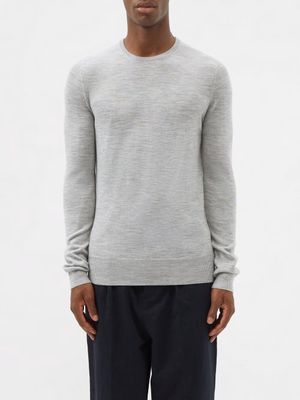 Raey - Fitted Responsible Merino-wool Crew-neck Sweater - Mens - Light Grey