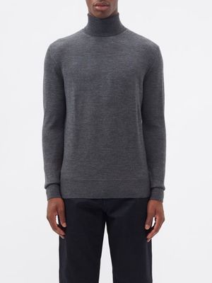 Raey - Fitted Responsible Merino-wool Roll-neck Sweater - Mens - Charcoal
