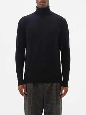 Raey - Fitted Responsible Merino-wool Roll-neck Sweater - Mens - Navy