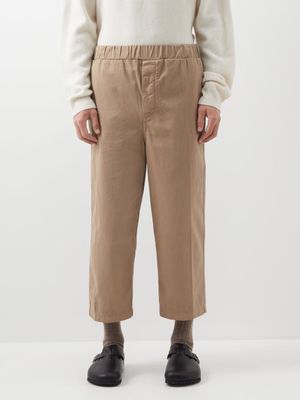 Raey - Gathered-waist Organic-cotton Chino Trousers - Mens - Khaki