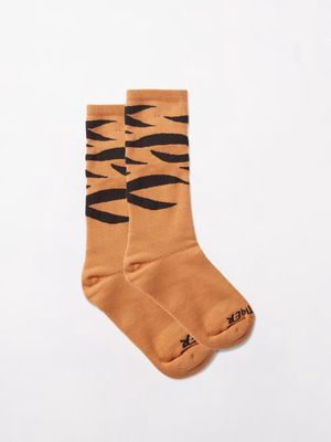 Raey - Go Get Em Tiger Cotton-blend Socks - Womens - Orange Multi