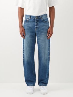 Raey - Line Organic-cotton Slim-leg Jeans - Mens - Dark Blue