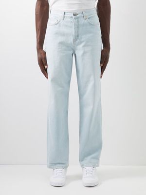 Raey - Open Organic-cotton Low-rise Jeans - Mens - Light Blue