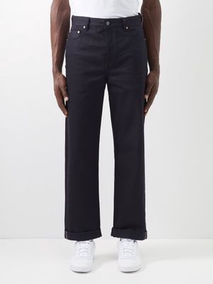 Raey - Open Selvedge-denim Organic-cotton Low-rise Jeans - Mens - Black