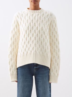 Raey - Organic-wool Blend Cable Knit Sweater - Womens - Ivory