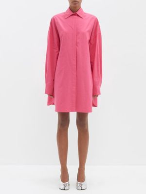 Raey - Oversized Lyocell-blend Shirt Dress - Womens - Pink