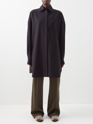 Raey - Oversized Lyocell-blend Shirt - Womens - Black