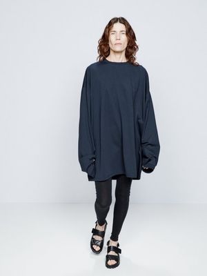 Raey - Oversized Recycled-yarn Cotton-blend T-shirt - Womens - Navy