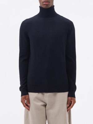 Raey - Responsible Cashmere-blend Roll-neck Sweater - Mens - Dark Navy