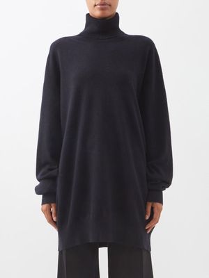 Raey - Responsible Cashmere-blend Roll-neck Sweater - Womens - Navy