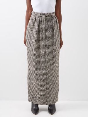 Raey - Wool-blend Tweed Maxi Skirt - Womens - Navy Multi