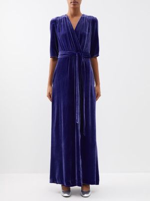 Raey - Wrap Silk-crushed Velvet Dress - Womens - Light Purple