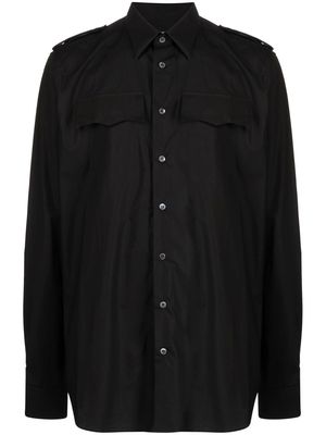 Raf Simons button-up cotton shirt - Black