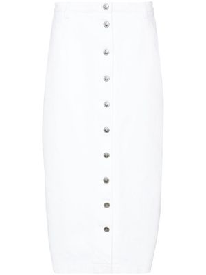 Raf Simons button-up denim skirt - White