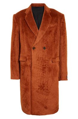 Raf Simons Classic Double Breasted Alpaca & Wool Coat in Brown 0060