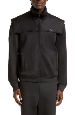 Raf Simons Classic Track Jacket with Storm Flap in Black 0099