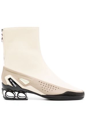Raf Simons colour-block 45mm ankle boots - White