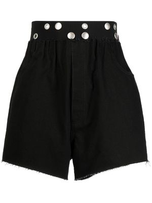 Raf Simons eyelet embellished cotton shorts - Black