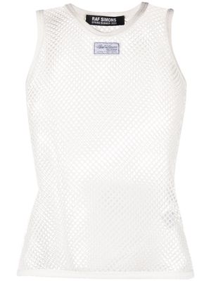 Raf Simons fishnet-knit round-neck top - White