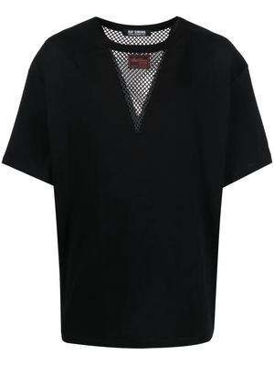 Raf Simons fishnet-panel short-sleeve T-shirt - Black