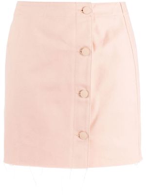 Raf Simons frayed cotton miniskirt - Pink