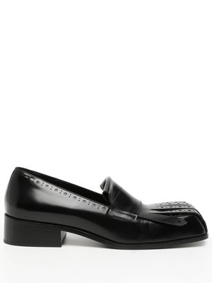 Raf Simons fringe-toe leather loafers - Black