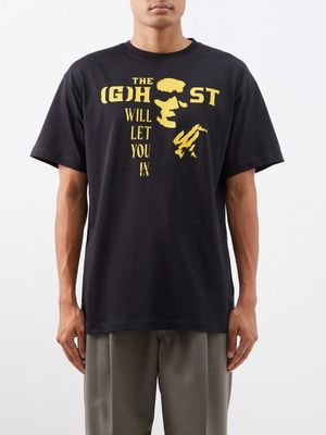Raf Simons - Ghost-print Cotton T-shirt - Mens - Black