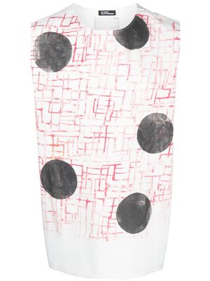 Raf Simons Graphic Dots-print cotton tank top - White