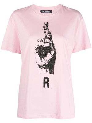 Raf Simons graphic-print cotton T-shirt - Pink