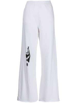 Raf Simons graphic-print cotton track pants - White