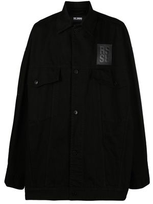 Raf Simons graphic print denim jacket - Black