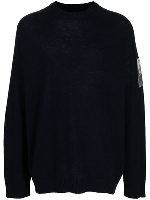 Raf Simons graphic-print knitted jumper - Blue
