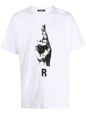 Raf Simons hand sign-print T-shirt - White