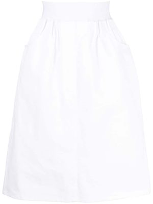 Raf Simons high waist cotton midi skirt - White