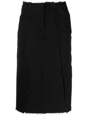 Raf Simons high-waisted midi skirt - Black