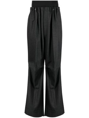 Raf Simons high-waisted wide-leg wool trousers - Black