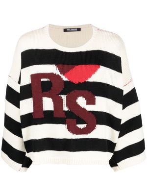 Raf Simons intarsia-knit logo oversize jumper - Black