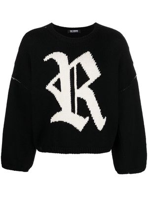 Raf Simons intarsia-knit long-sleeve jumper - Black